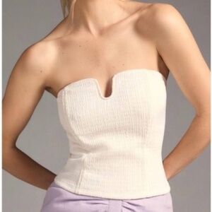 Anthropologie Porridge Cream Corset Top